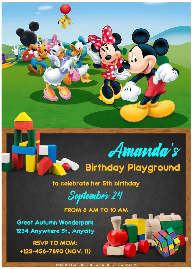 (Free Editable PDF) Fun Mickey Mouse Clubhouse Baby Shower Invitation Templates F