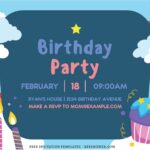 (Free Editable PDF) Rainbow Birthday Bash Invitation Templates C