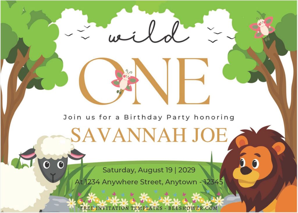 (Free Editable PDF) Greenery Jungle Themed Birthday Invitation Templates B