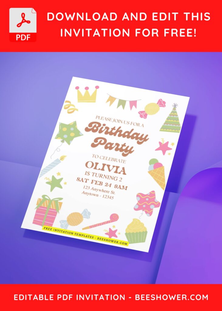 (Free Editable PDF) Cute & Yummy Dessert Baby Showe r Invitation Templates H