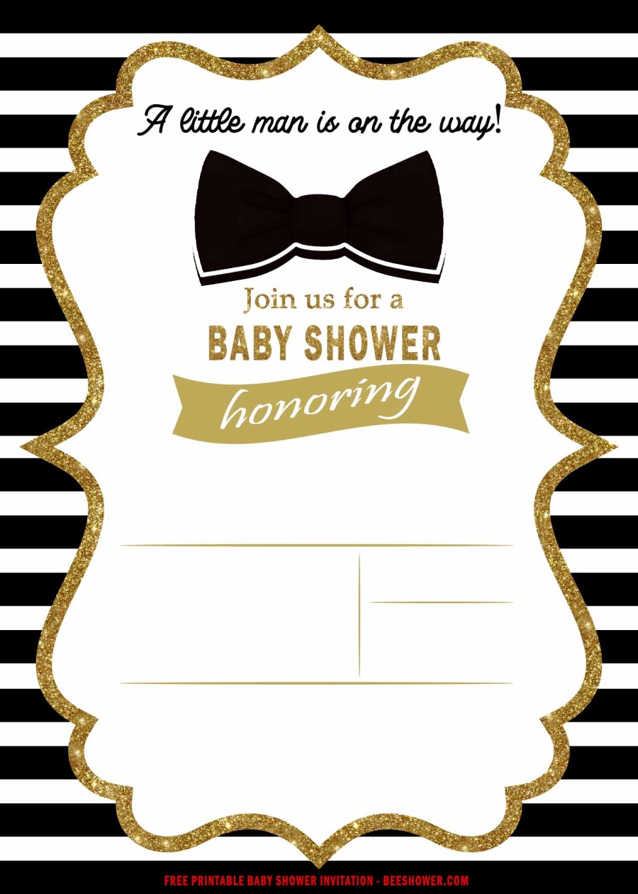 Bow Tie Baby Shower Invitation