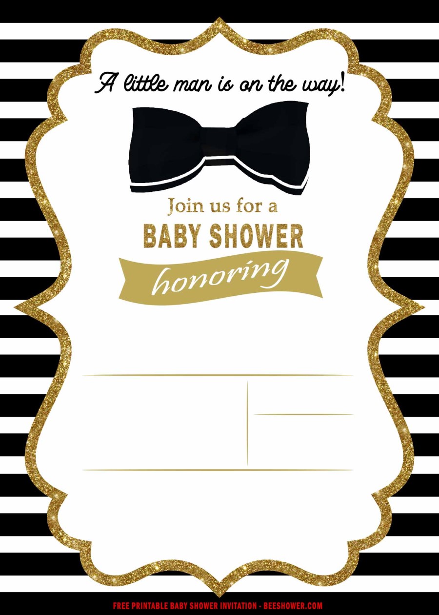 Bow Tie Baby Shower Invitation