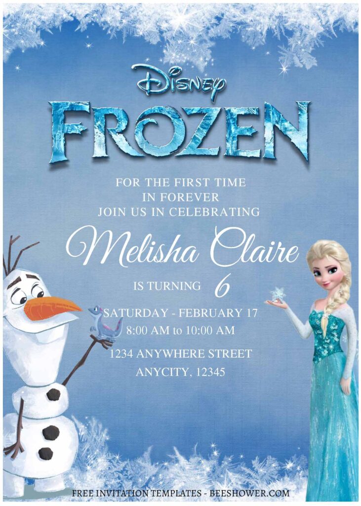(Free Editable PDF) Elsa And Anna Frozen Baby Shower Invitation Templates D