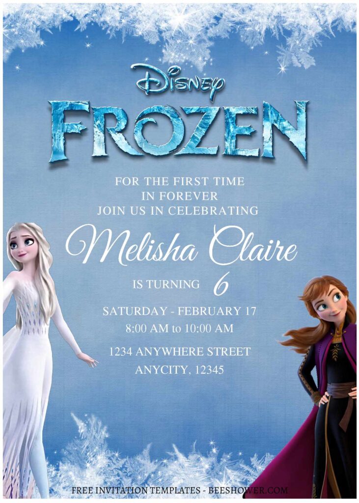 (Free Editable PDF) Elsa And Anna Frozen Baby Shower Invitation Templates E