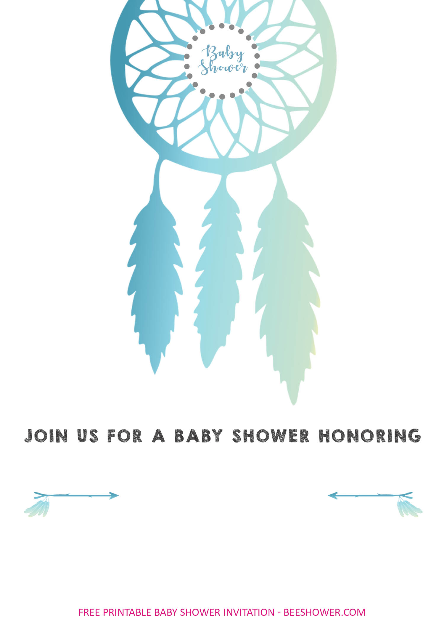 Dreamcatcher Baby Shower Invitation