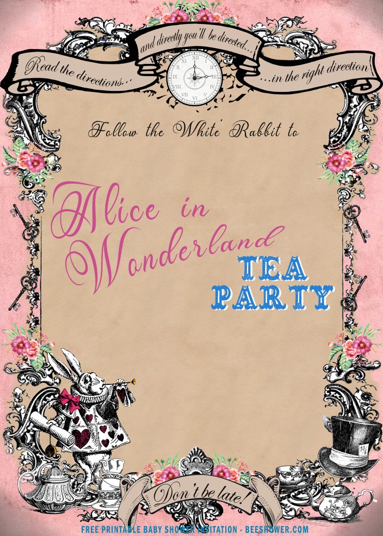 Alice in the Wonderland Tea Party Invitation