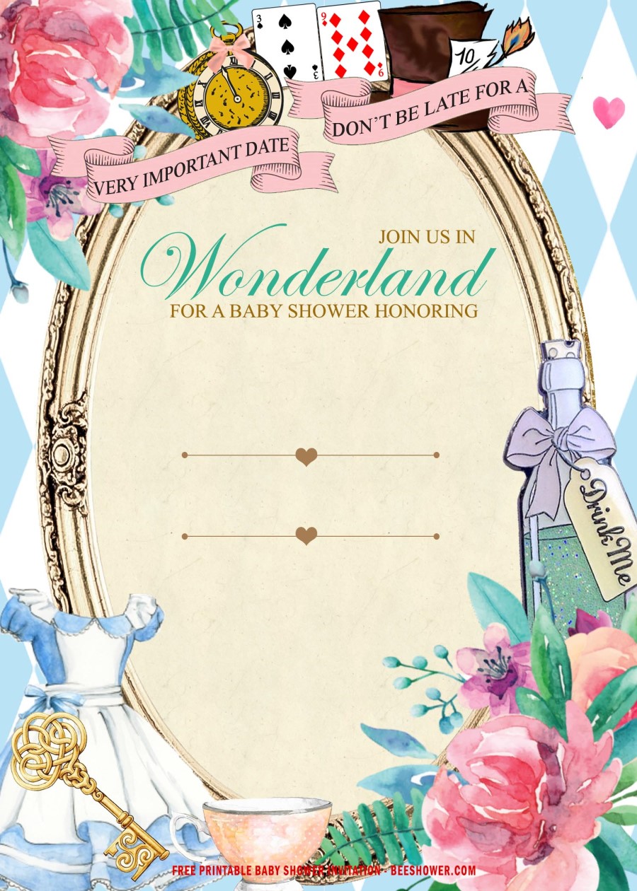 Wonderland Baby Shower Invitation