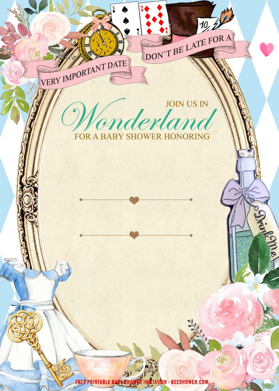 Wonderland Baby Shower Invitation