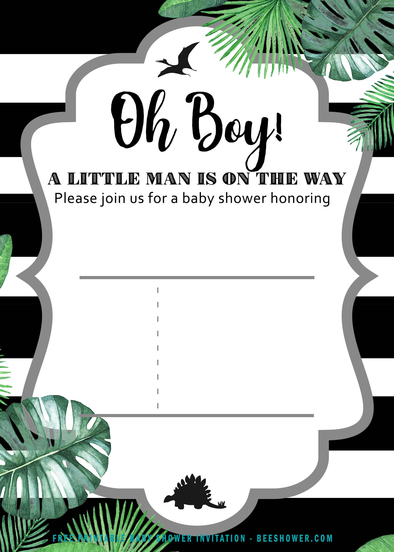 Dinosaur Baby Shower Invitation