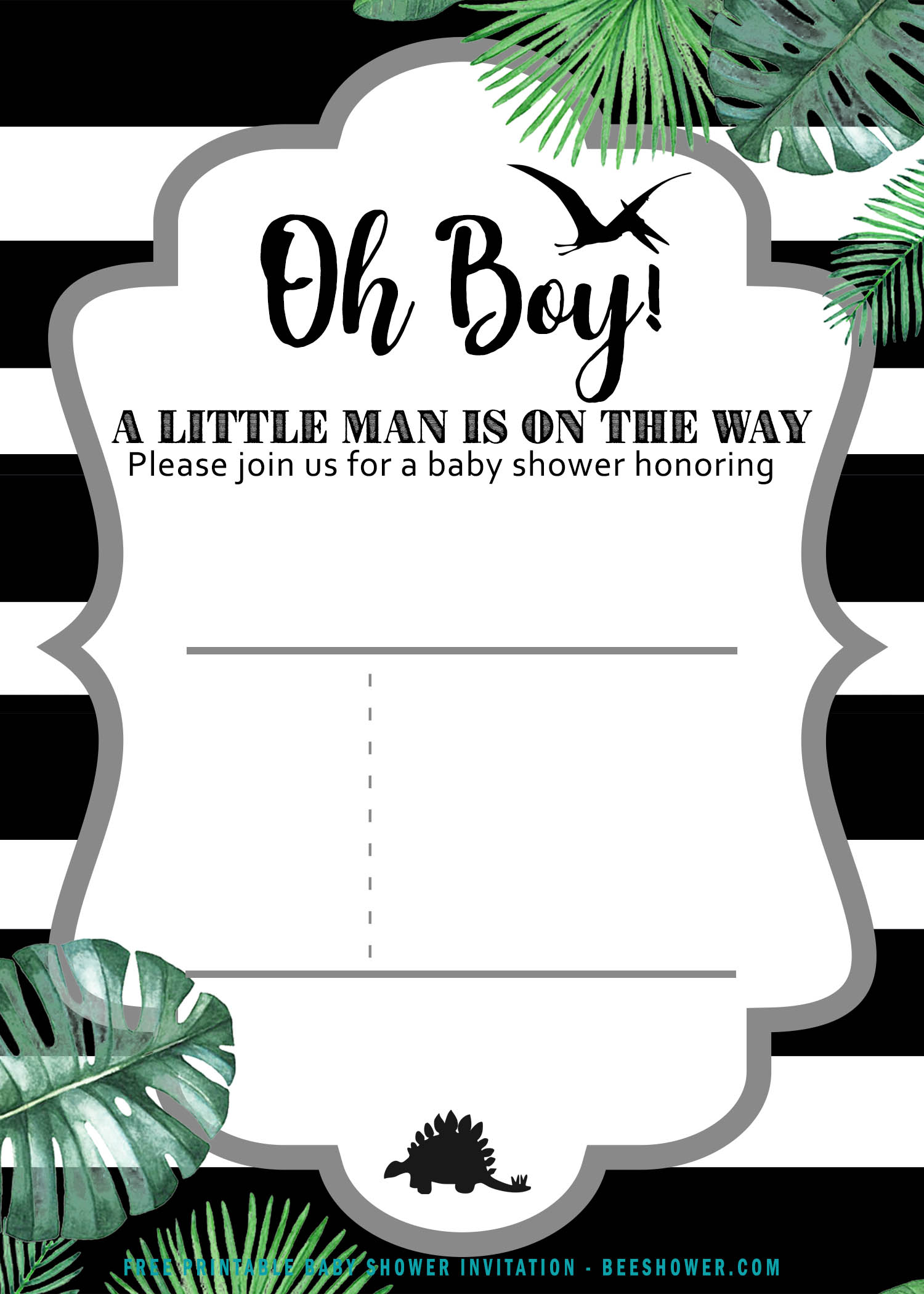 Dinosaur Baby Shower Invitation