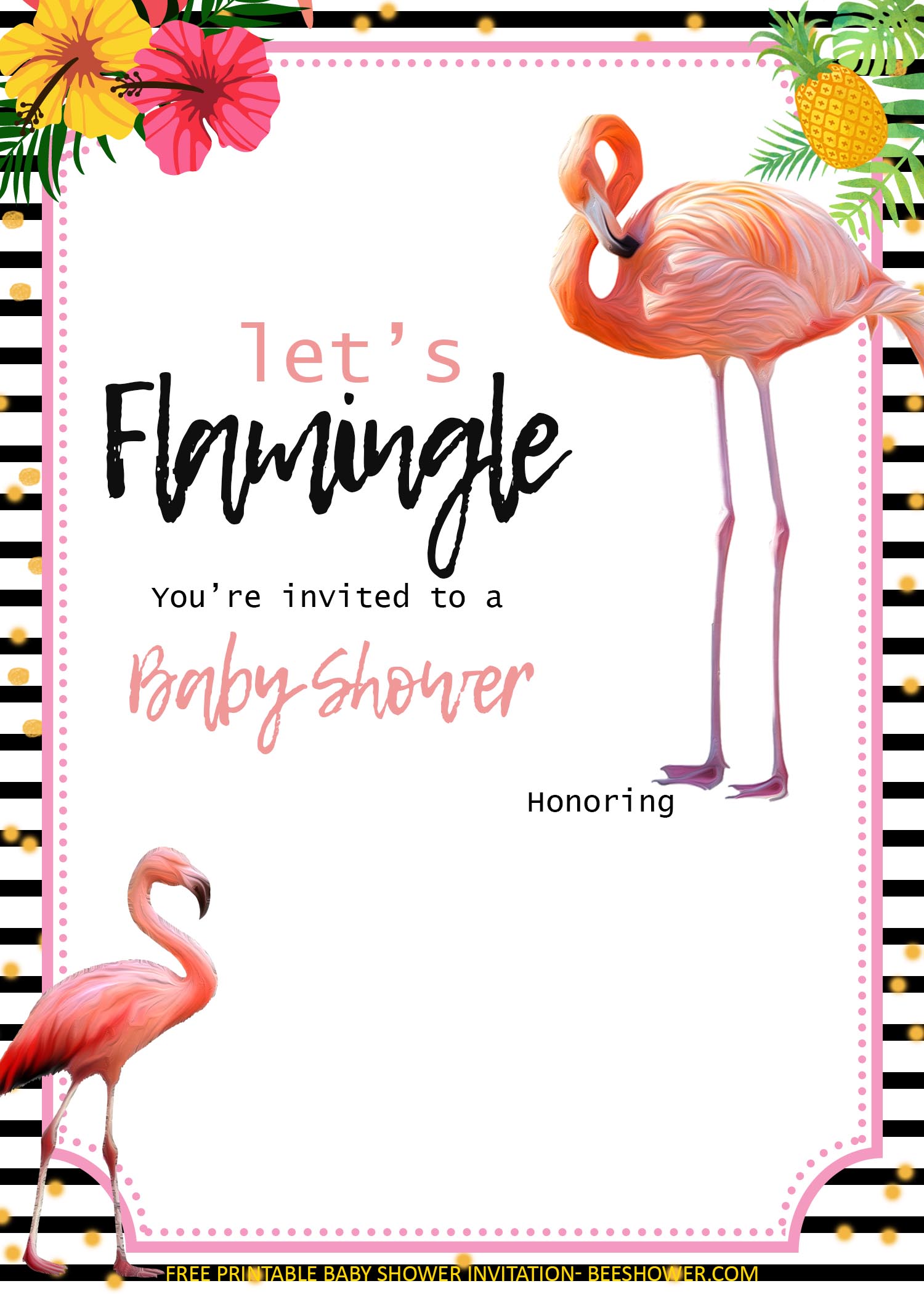 Flamingo Baby Shower Invitation