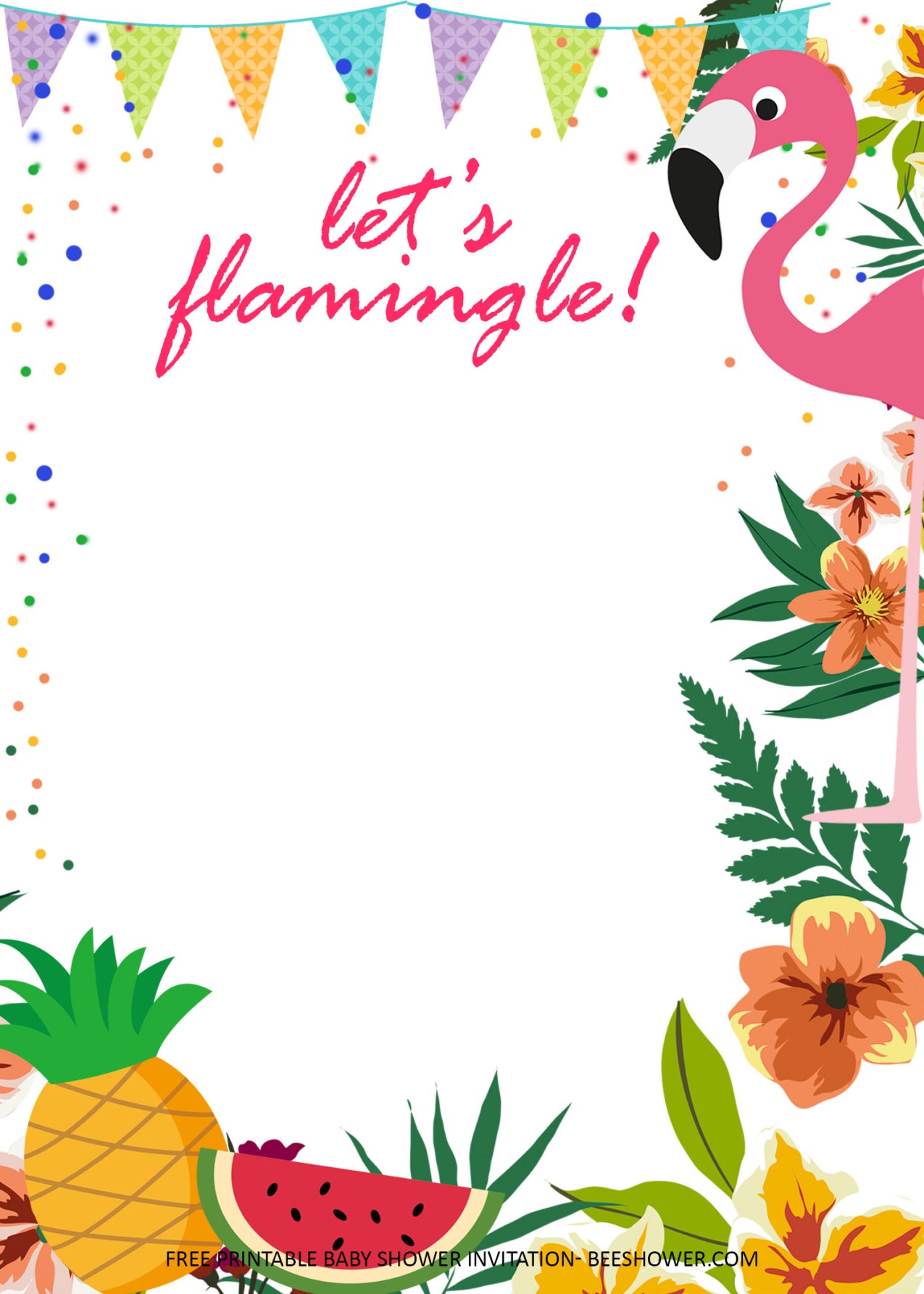 Flamingo Baby Shower Invitations