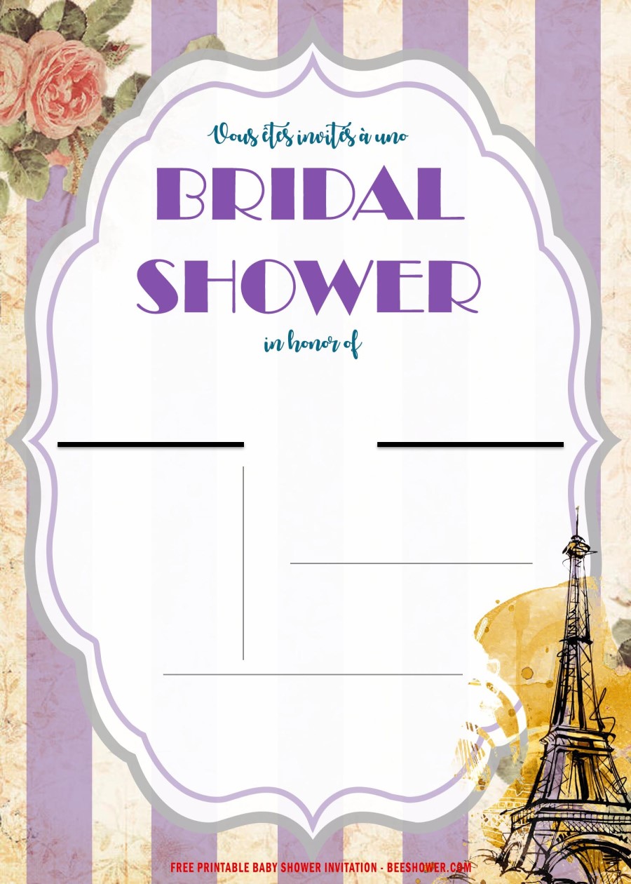 Parisian Bridal Shower Invitation