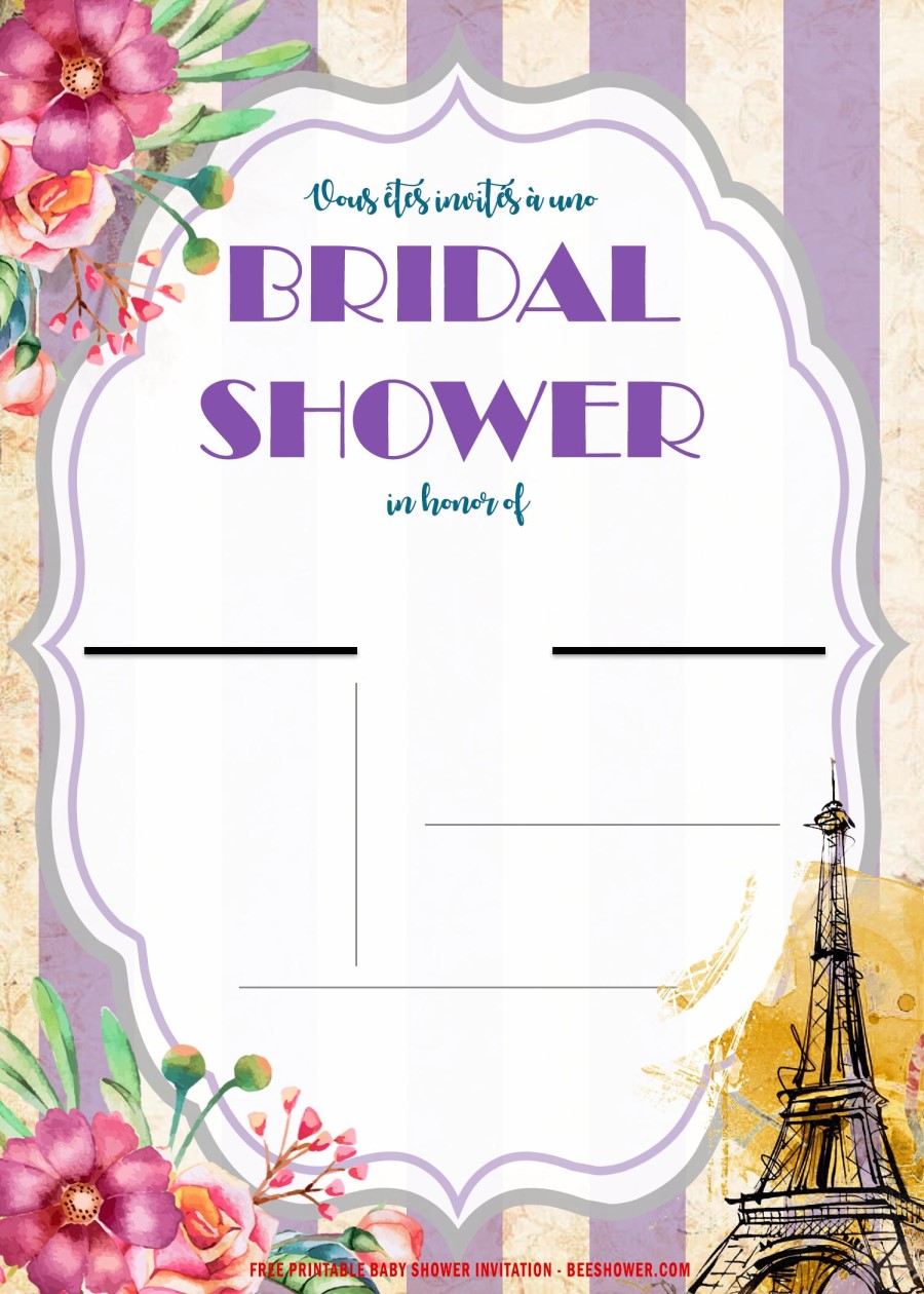 Parisian Bridal Shower Invitation