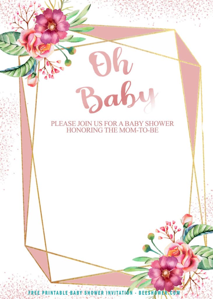 6+ Rose gold Geometric Baby Shower Invitation Templates | Beeshower