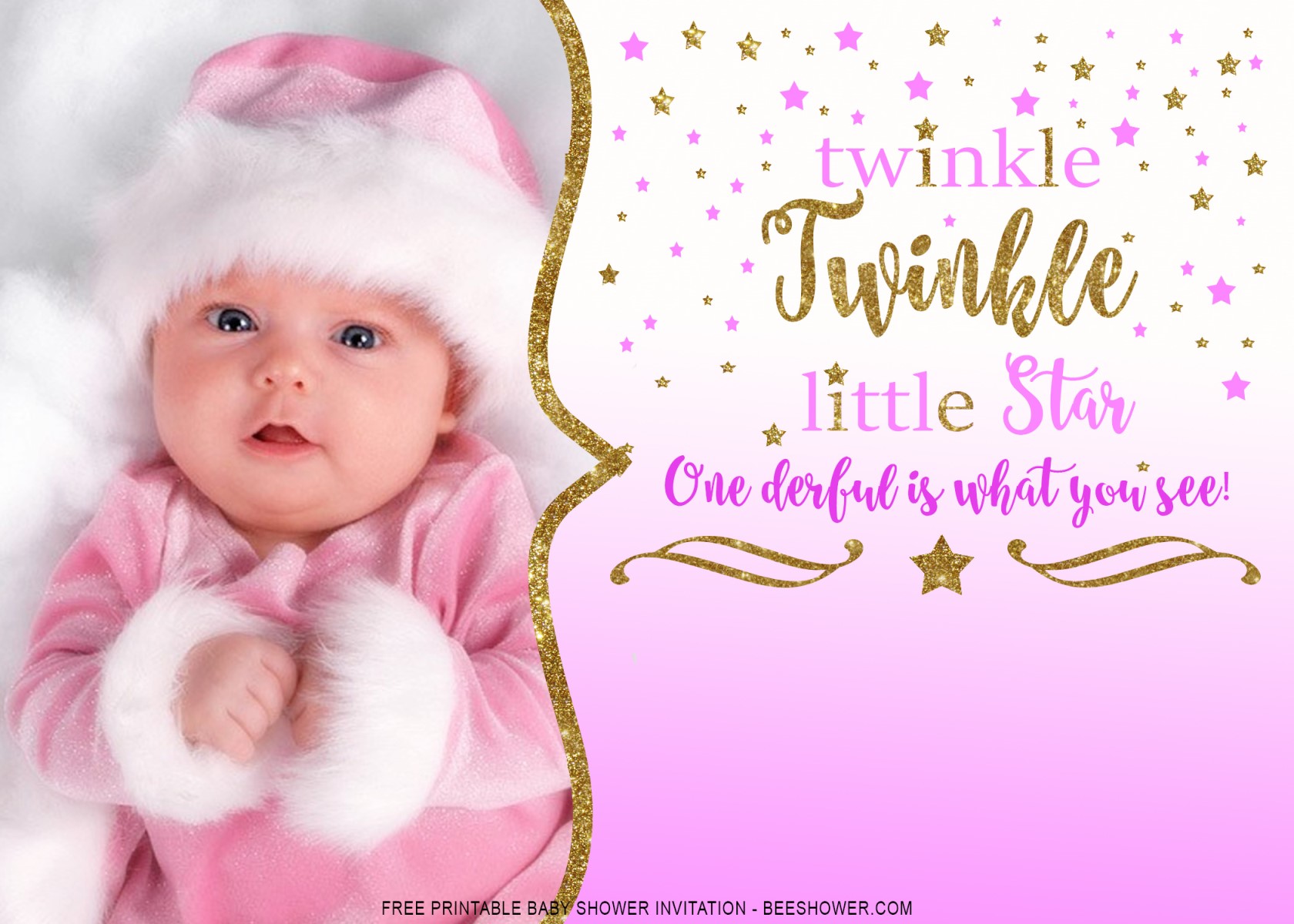 Twinkle Little Star First Birthday Invitations