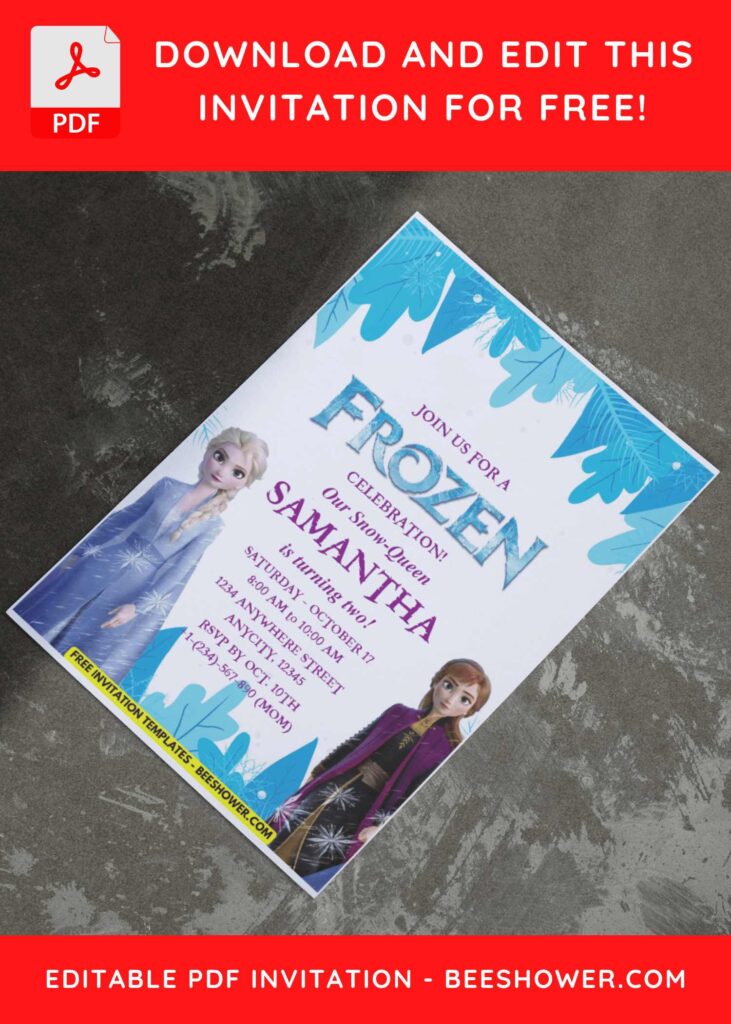(Easily Edit PDF Invitation) Frozen Baby Shower Invitation E