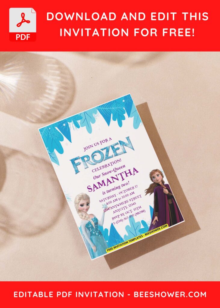 (Easily Edit PDF Invitation) Frozen Baby Shower Invitation F