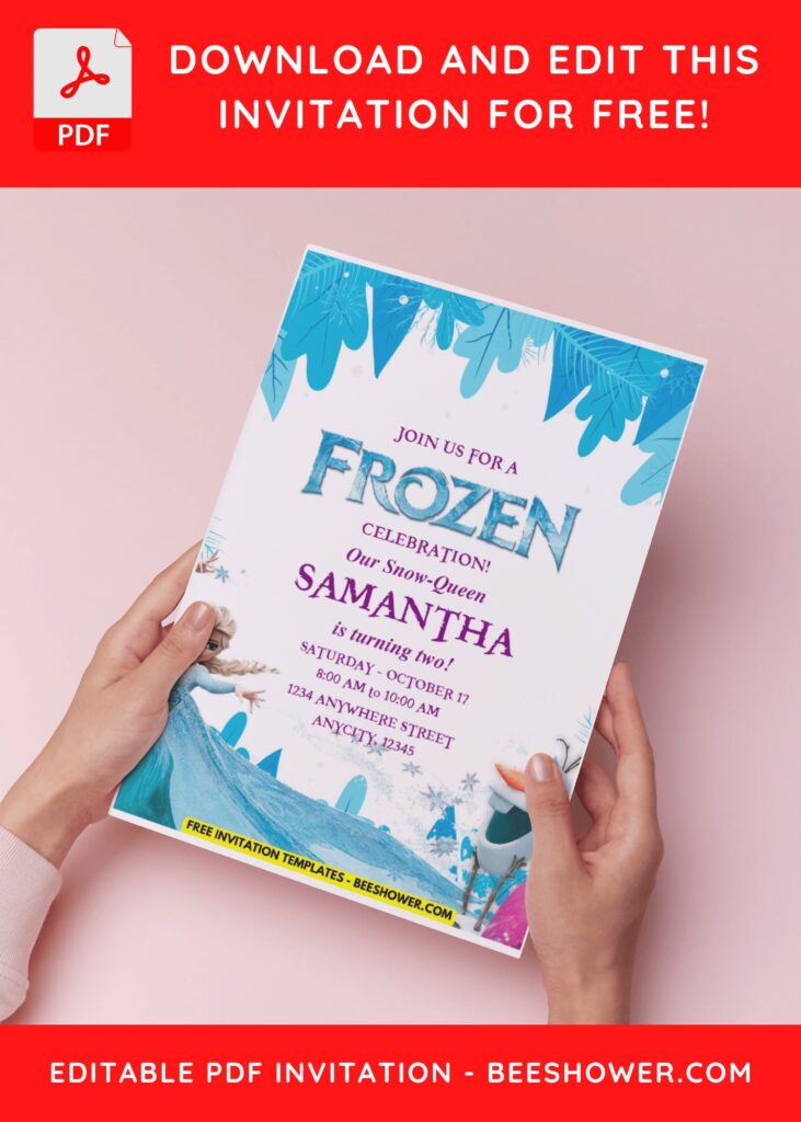 (Easily Edit PDF Invitation) Frozen Baby Shower Invitation H