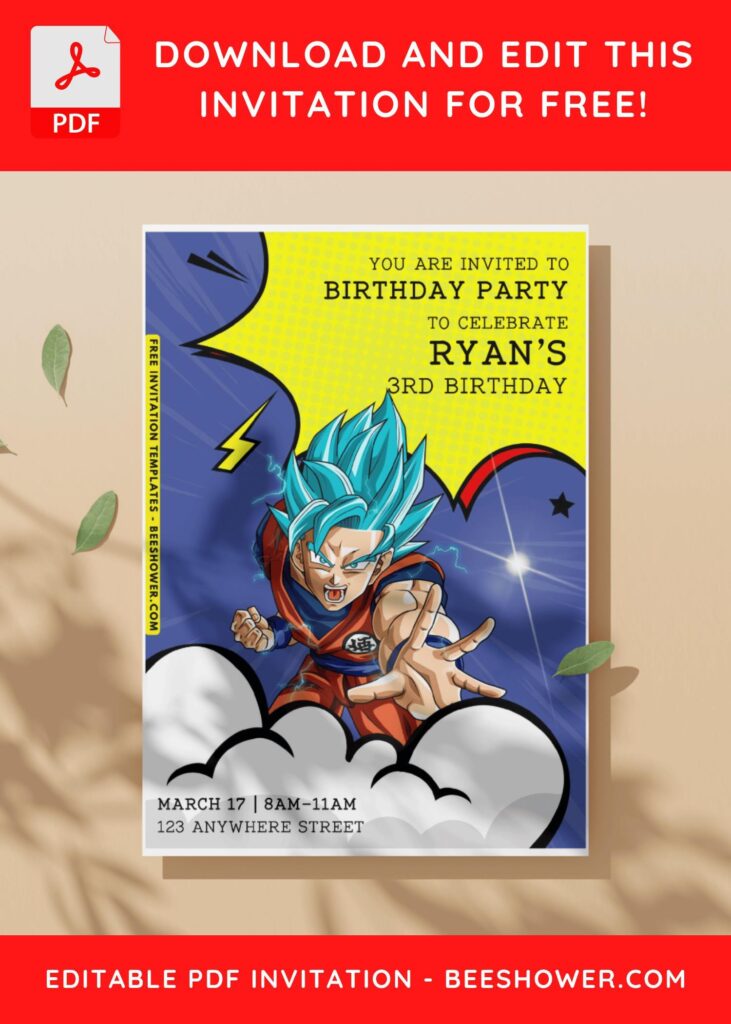 (Easily Edit PDF Invitation) Dragonball Baby Shower Invitation G