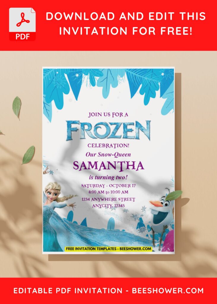 (Easily Edit PDF Invitation) Frozen Baby Shower Invitation I