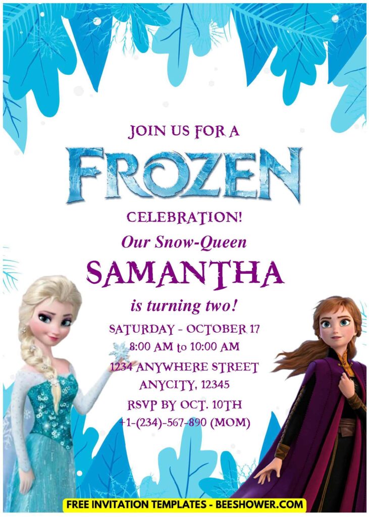 (Easily Edit PDF Invitation) Frozen Baby Shower Invitation A