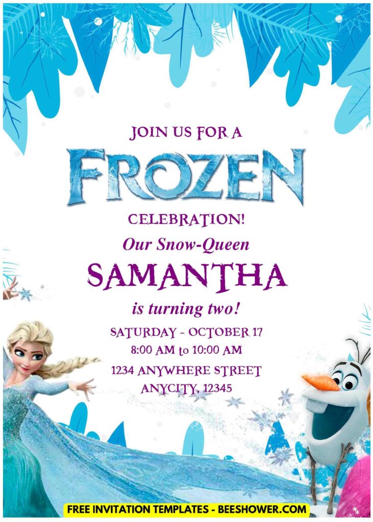 (Easily Edit PDF Invitation) Frozen Baby Shower Invitation B