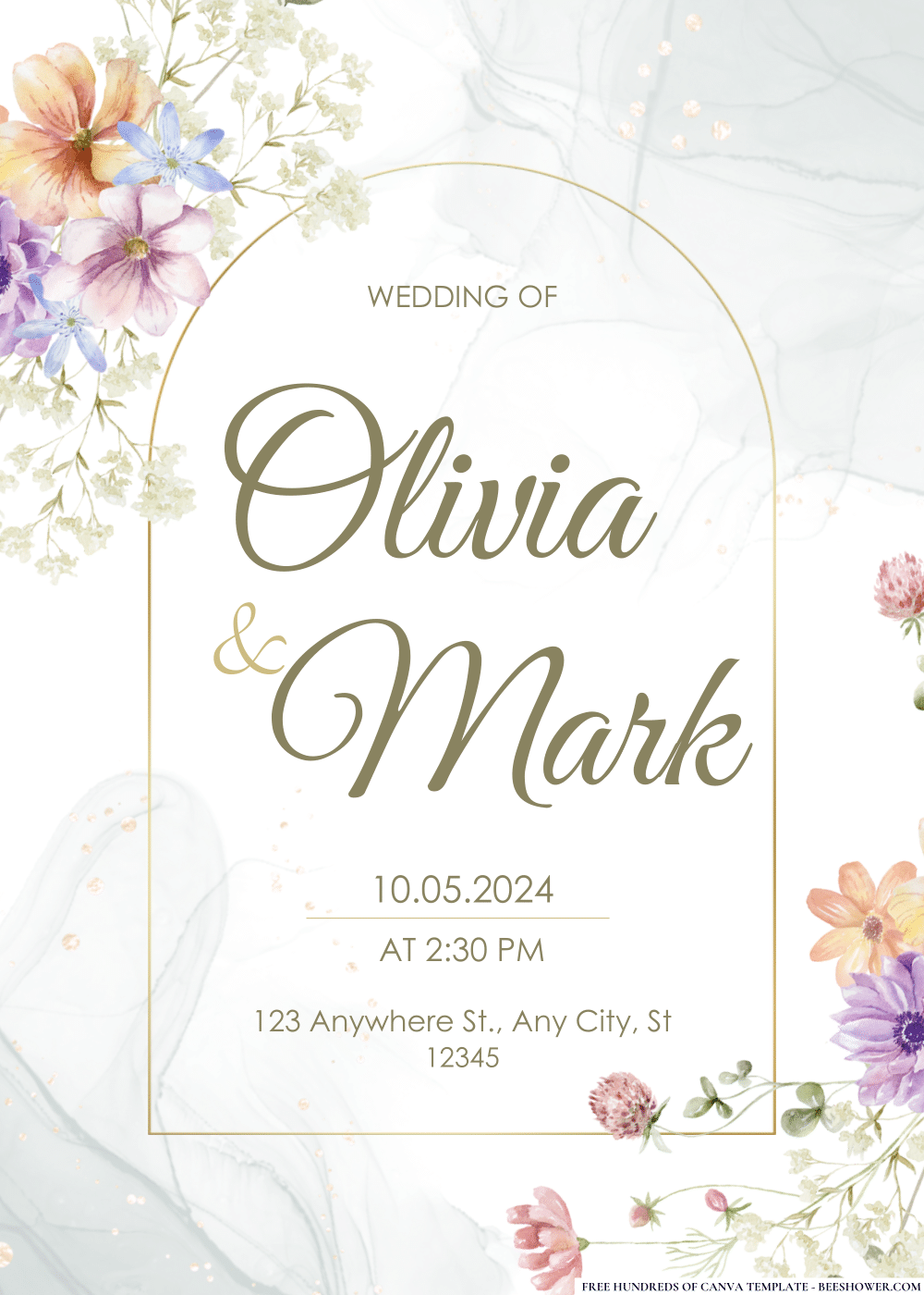 Exotic Orchids and Vibrant Colors Wedding Invitation