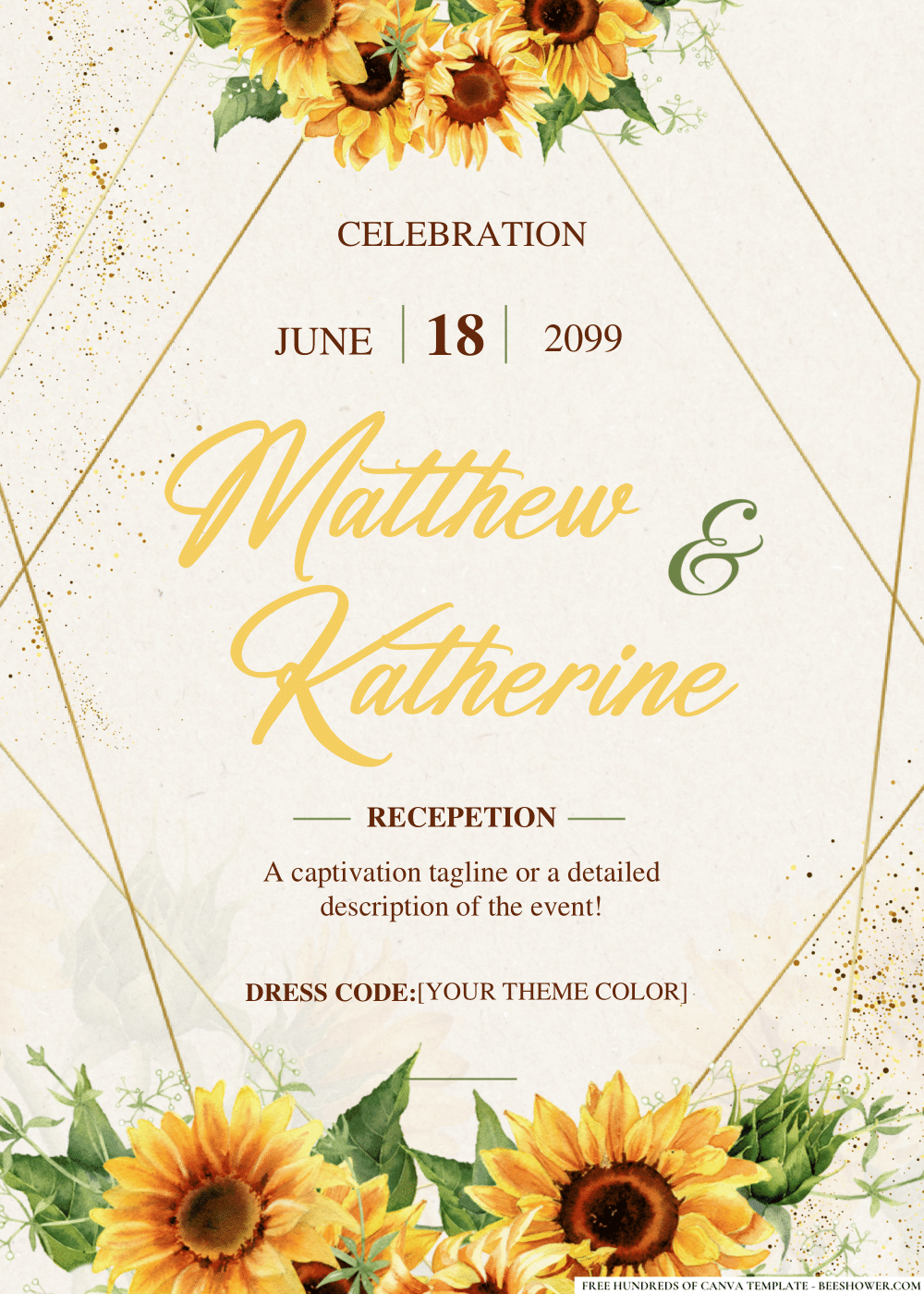 Sunflower Rustic Touch Wedding Invitations