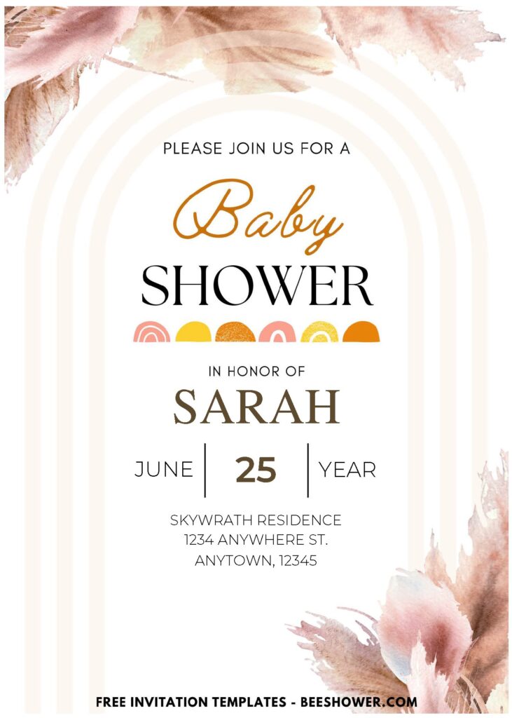 (Easily Edit PDF Invitation) Boho Chic Baby Shower Invitation D