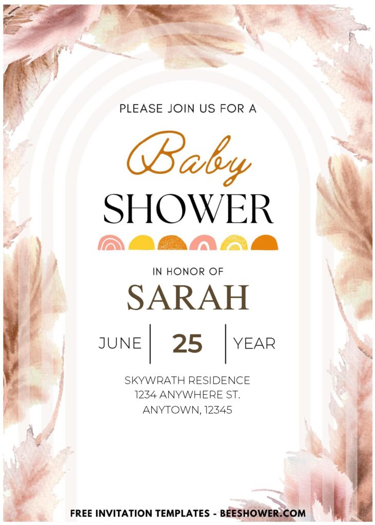 (Easily Edit PDF Invitation) Boho Chic Baby Shower Invitation E