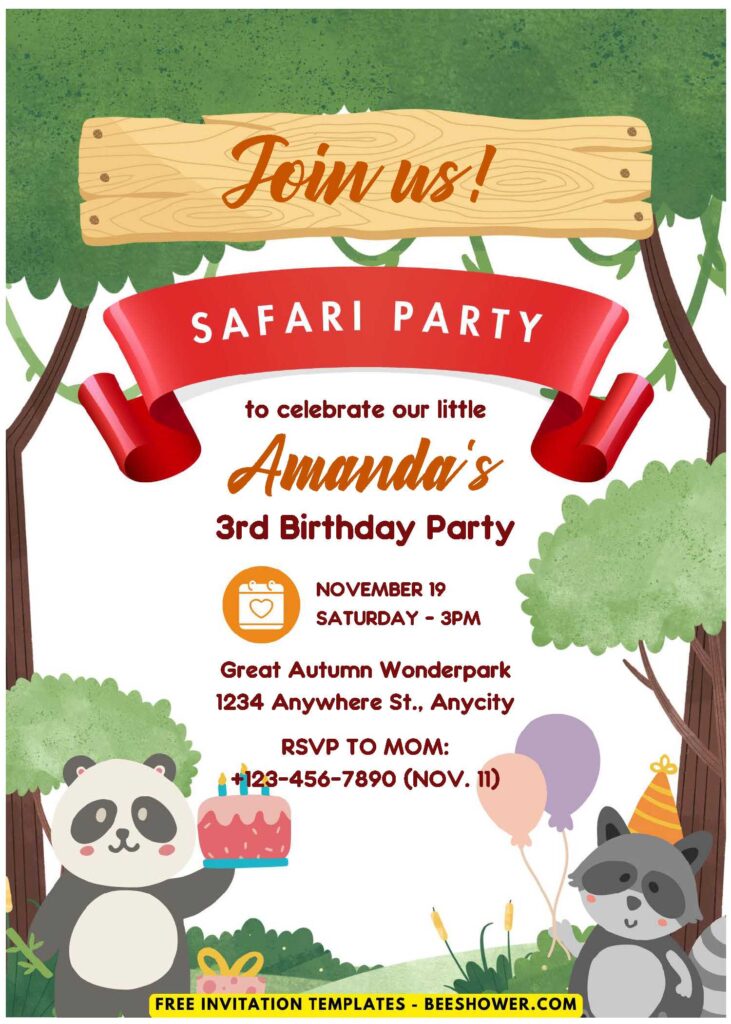 (Easily Edit PDF Invitation) Cute Baby Animals Baby Shower Invitation F