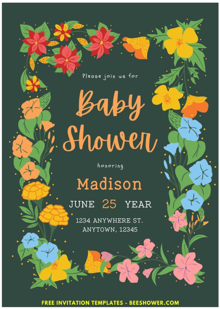 (Easily Edit PDF Invitation) Floral Art Deco Baby Shower Invitation E