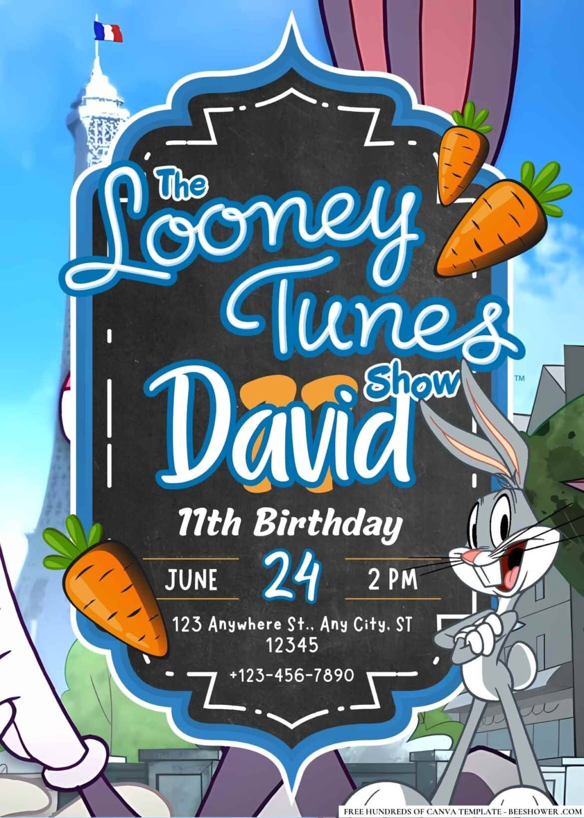 FREE Editable The Looney Tunes Show Birthday Invitations | Beeshower