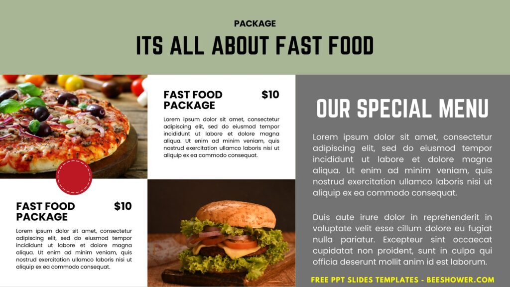 8 15 - Downloadable (Free Canva Template) Informative Fast-Food Chain PPT Slides Templates - Template No. 34