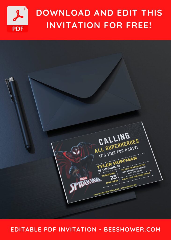 Spiderman Birthday Invitation