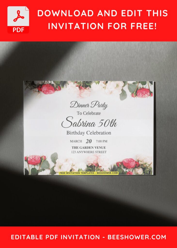 Bohemian Garden Baby Shower Invitation with floral border