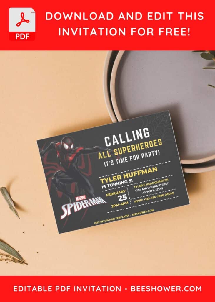 Spiderman Birthday Invitation