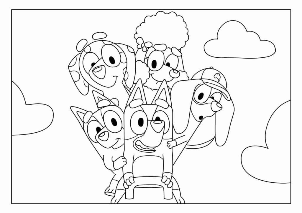 Bluey and Friends Coloring Pages Templates