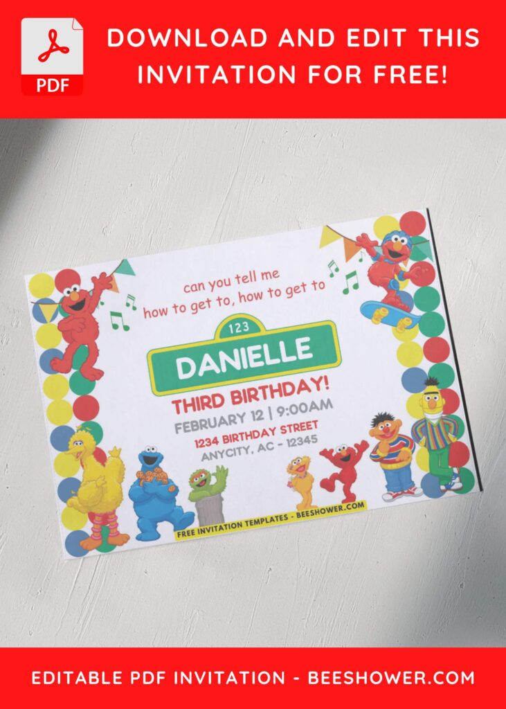 Sesame Street Baby Shower Invitation with cute wording