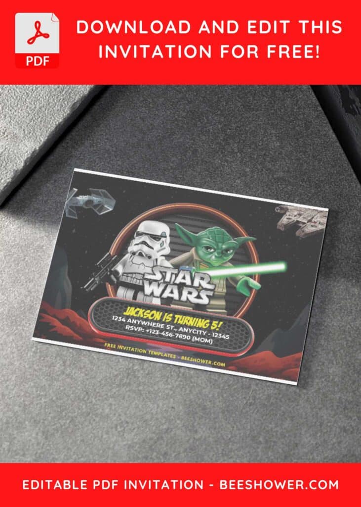 Star Wars Invitation with Spaceship