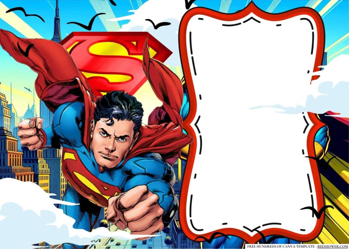 FREE Editable Superman Birthday Invitation | Beeshower