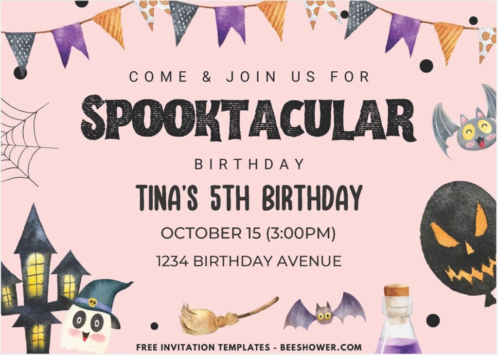 Halloween Theme Birthday Invitation