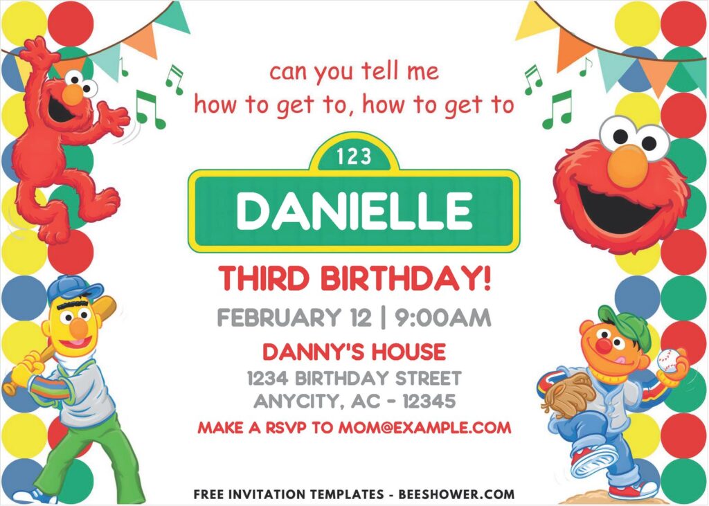 Cute Sesame Street Baby Shower Invitation