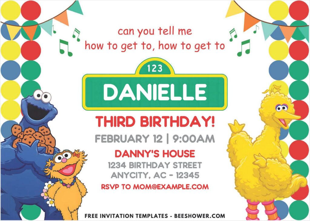 Sesame Street Baby Shower Invitation