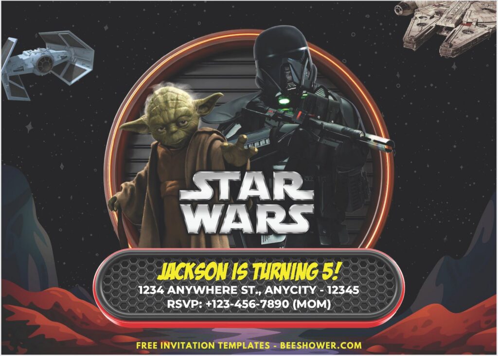 Star Wars Theme Birthday Invitation