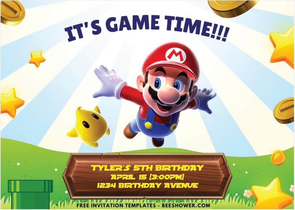 Super Mario Birthday Invitation