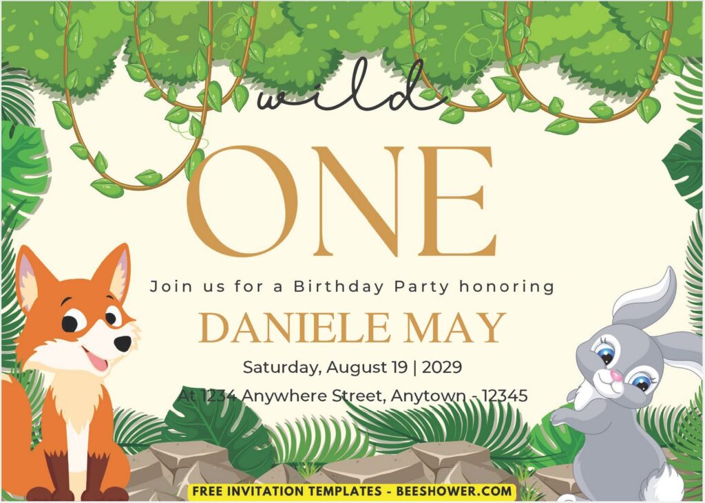 Wild One Woodland Baby Shower Invitation