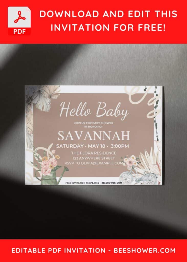 Baby Shower Invitation with Chic Bohemian Theme