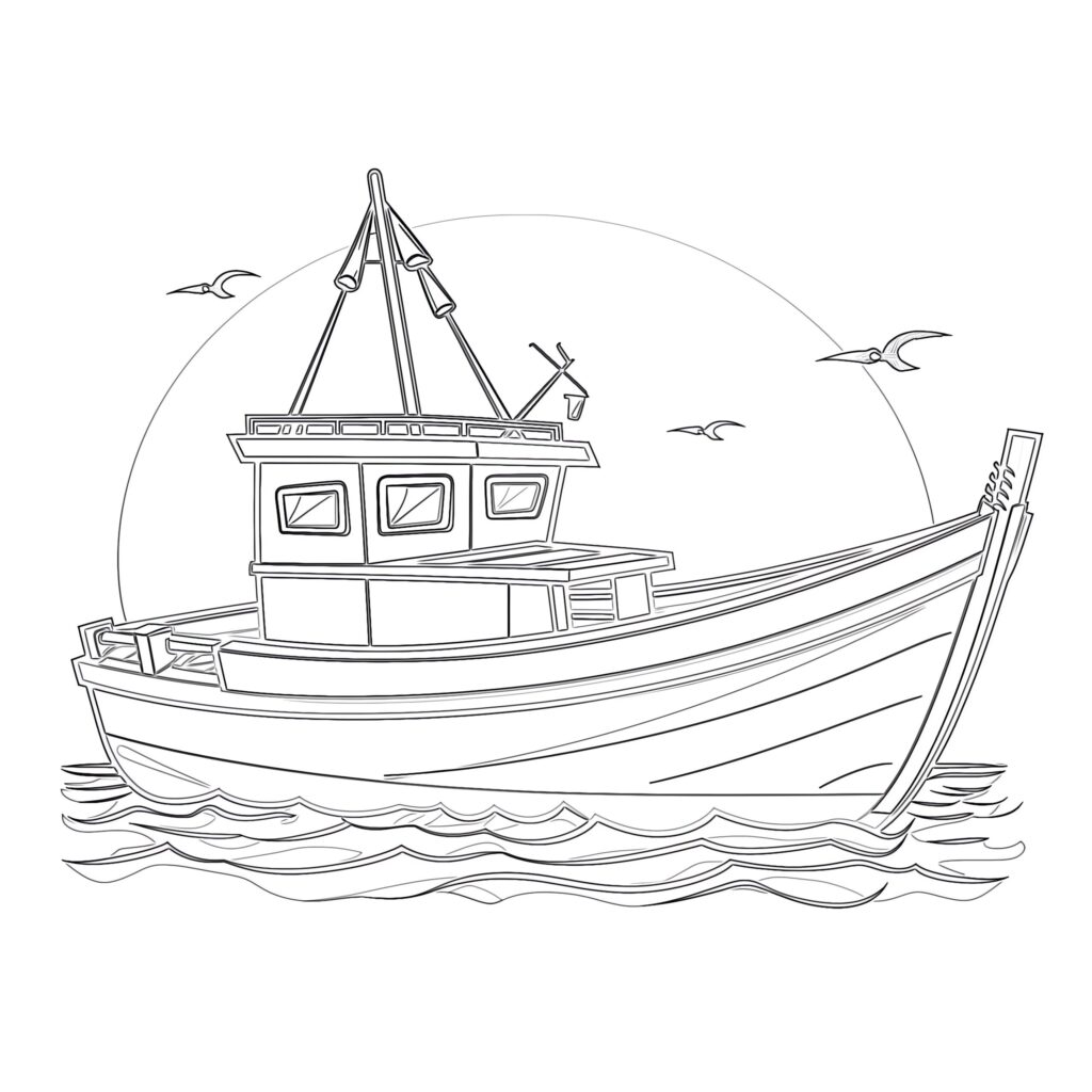 Ship Boat Coloring Page